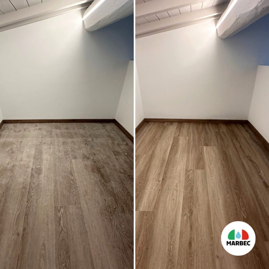 Cleaning after laying wood-effect porcelain stoneware tiles